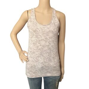 Athleta Women Scoop Tank Texture Frosted Floral Pink Icelandic Mineral #631827 M